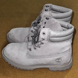 Timberland Light Gray Nubuck Boots